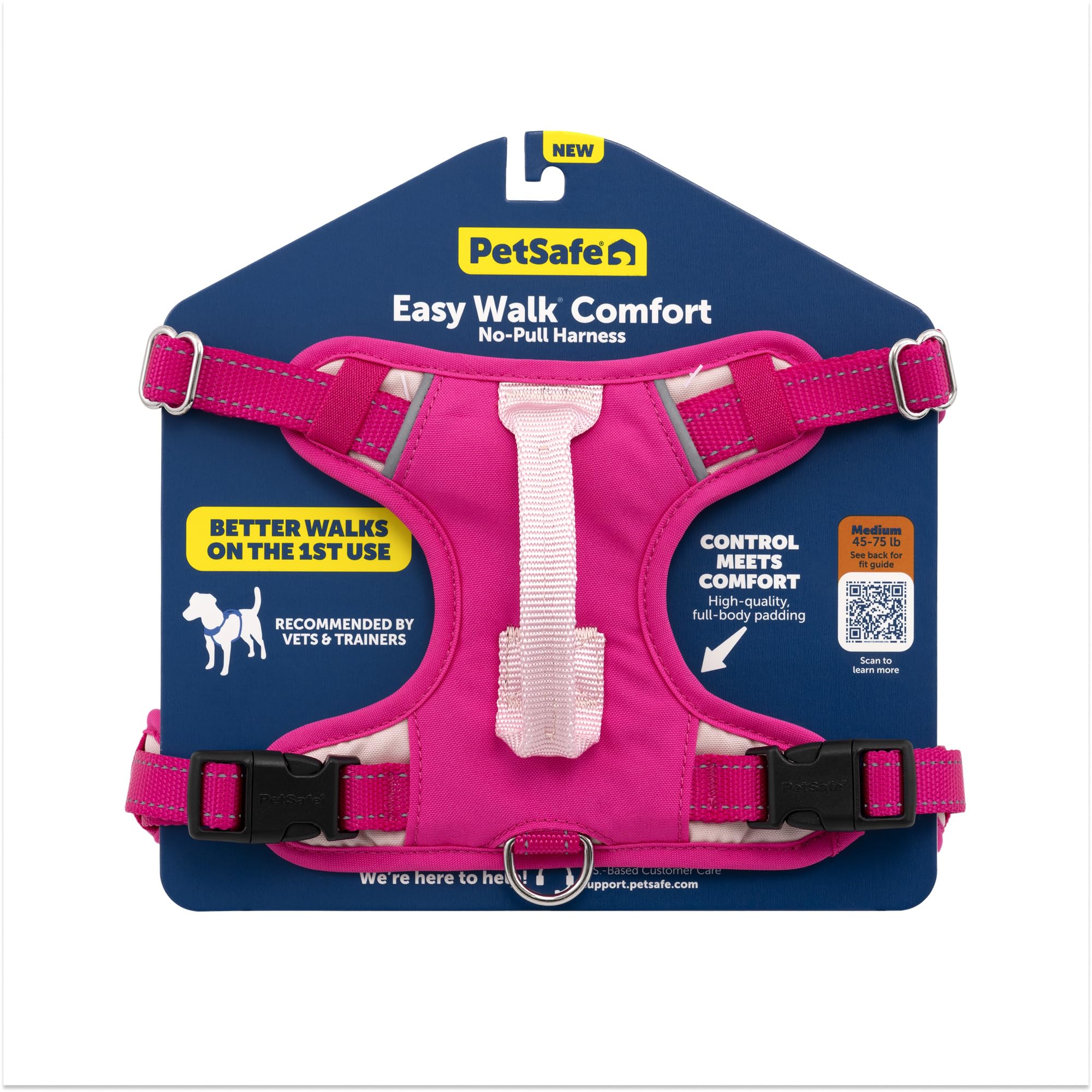 Arnés frontal PetSafe Easy Walk rosa para paseos sin tirones