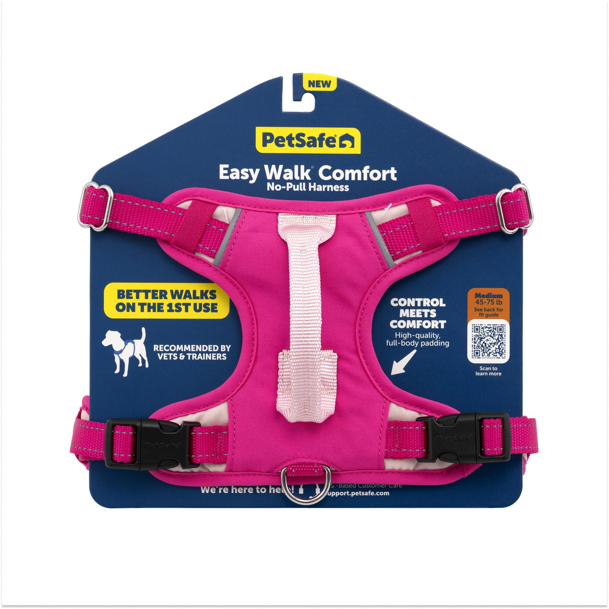 Arnés frontal PetSafe Easy Walk rosa para paseos sin tirones