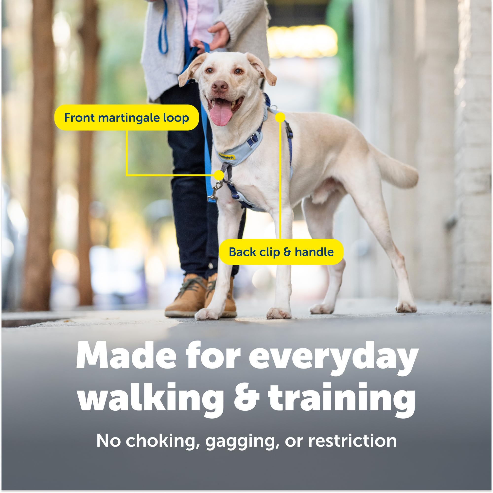 PetSafe Easy Walk hebillas de hombro rápidas, ajuste sencillo durante el paseo.