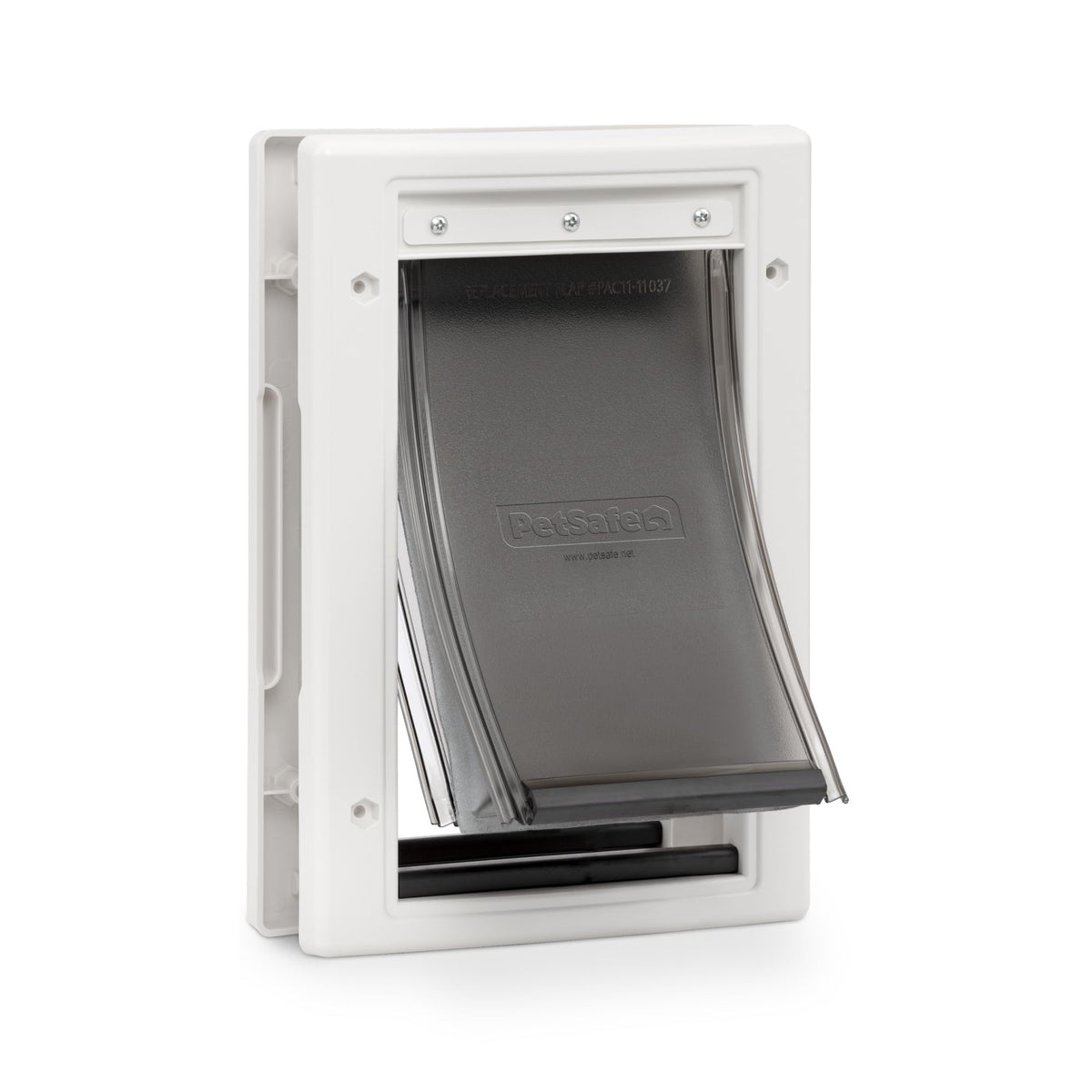 PetSafe Puerta para mascotas, vista frontal del marco plástico pintable.