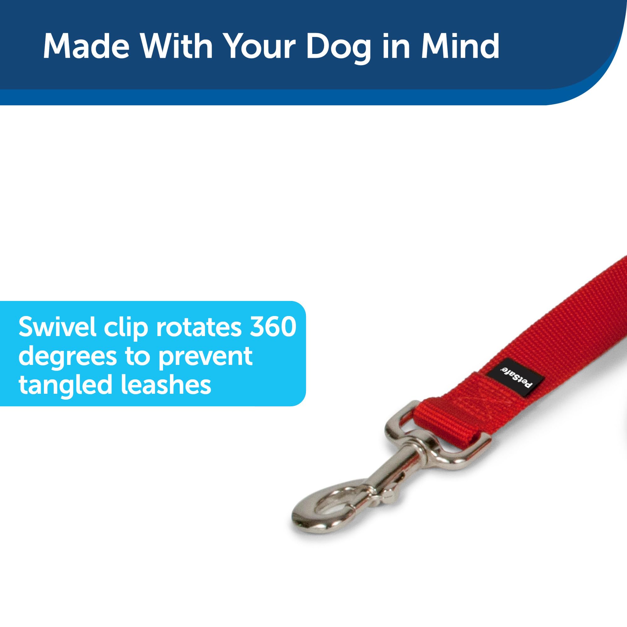 PetSafe correa nylon con gancho niquelado, cierre duradero para collar.