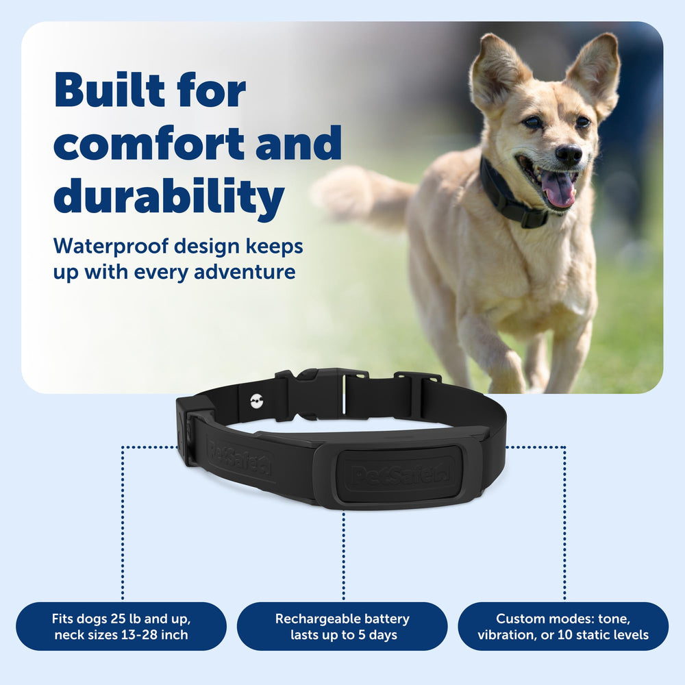 Batería de larga duración de PetSafe Guardian GPS para tranquilidad diaria.