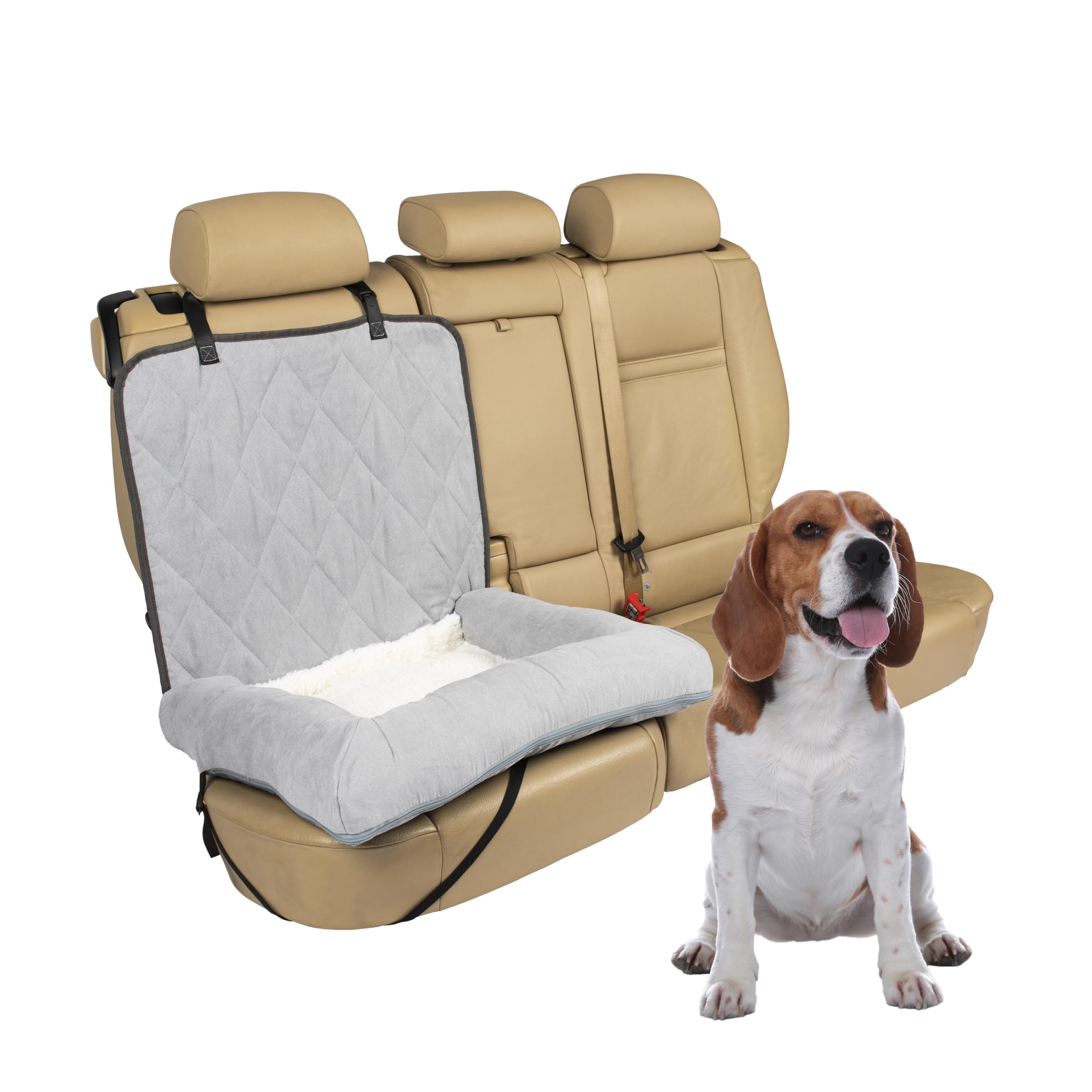 PetSafe Happy Ride cama-perro-coche ofrece descanso cómodo durante viajes largos.
