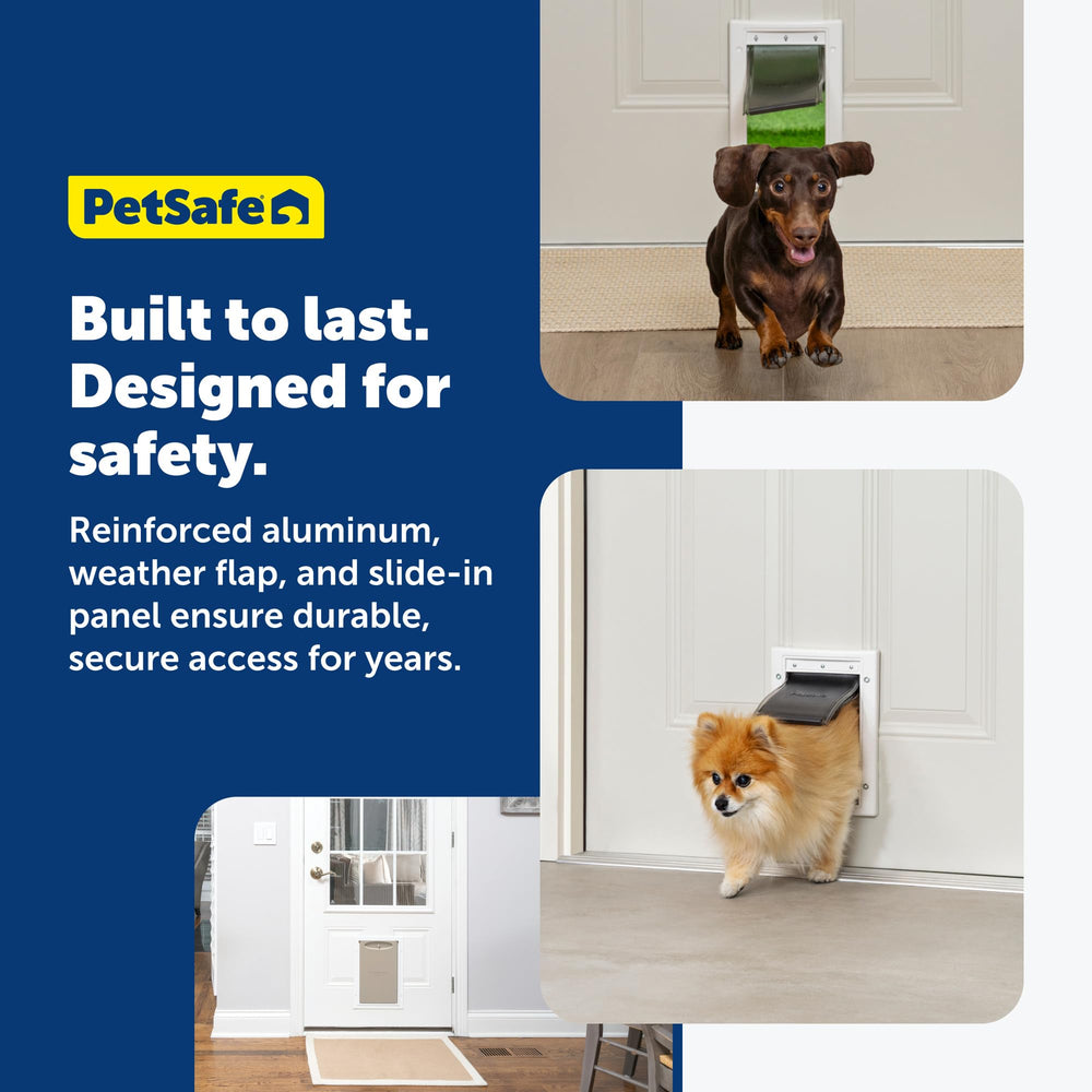 PetSafe puerta para mascotas durante el juego al aire libre, ideal para patios.