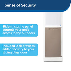 PetSafe Puerta deslizante en colores blanco satinado y bronce para tu decoración