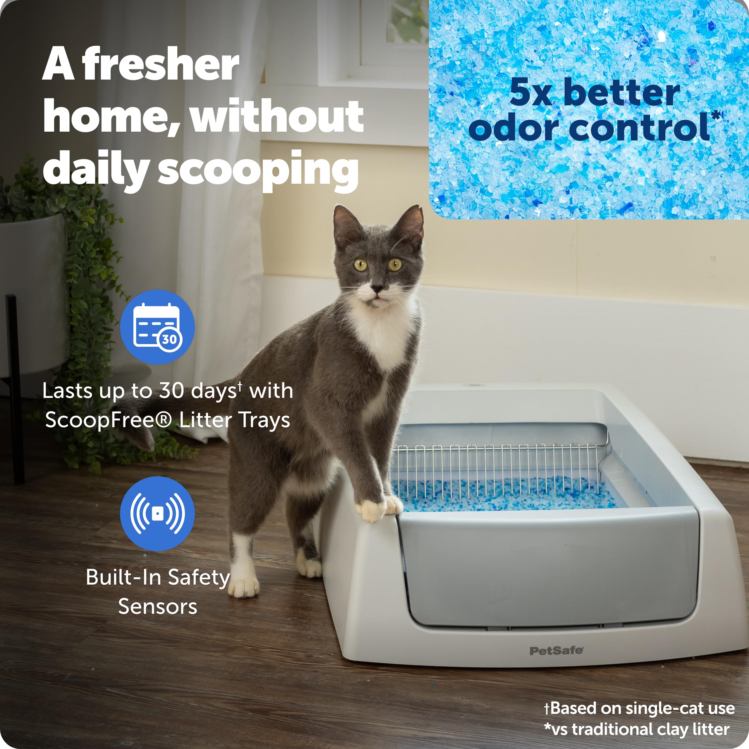 PetSafe ScoopFree Crystal Classic: control de olores con arena de cristal