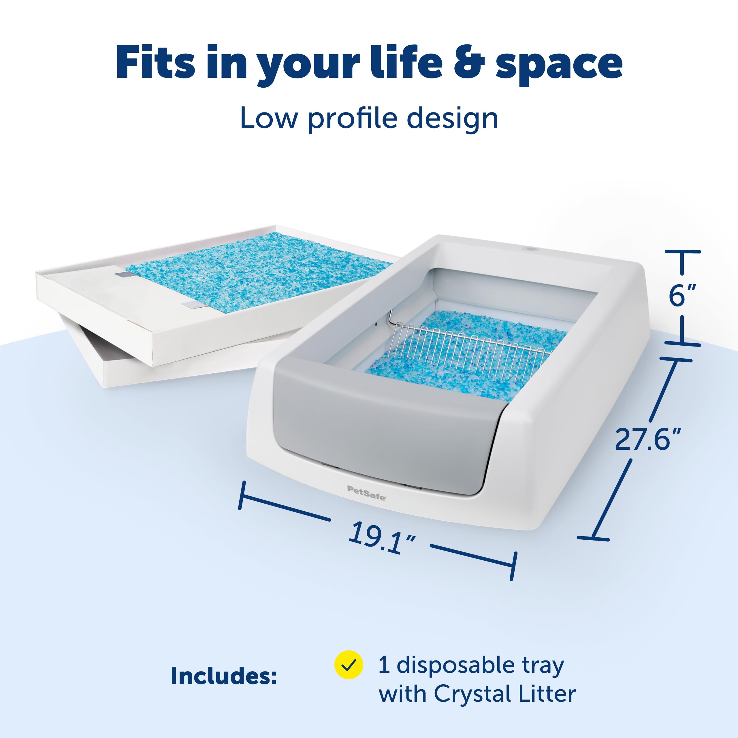 PetSafe ScoopFree Crystal Classic: limpieza rápida al descartar la bandeja