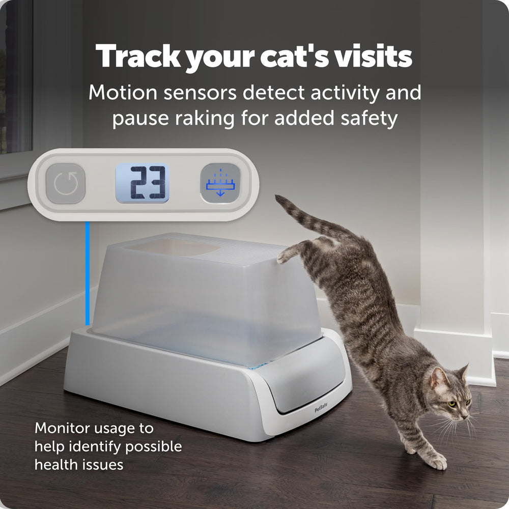PetSafe ScoopFree Crystal Pro Legacy: diseño de entrada superior para evitar salpicaduras