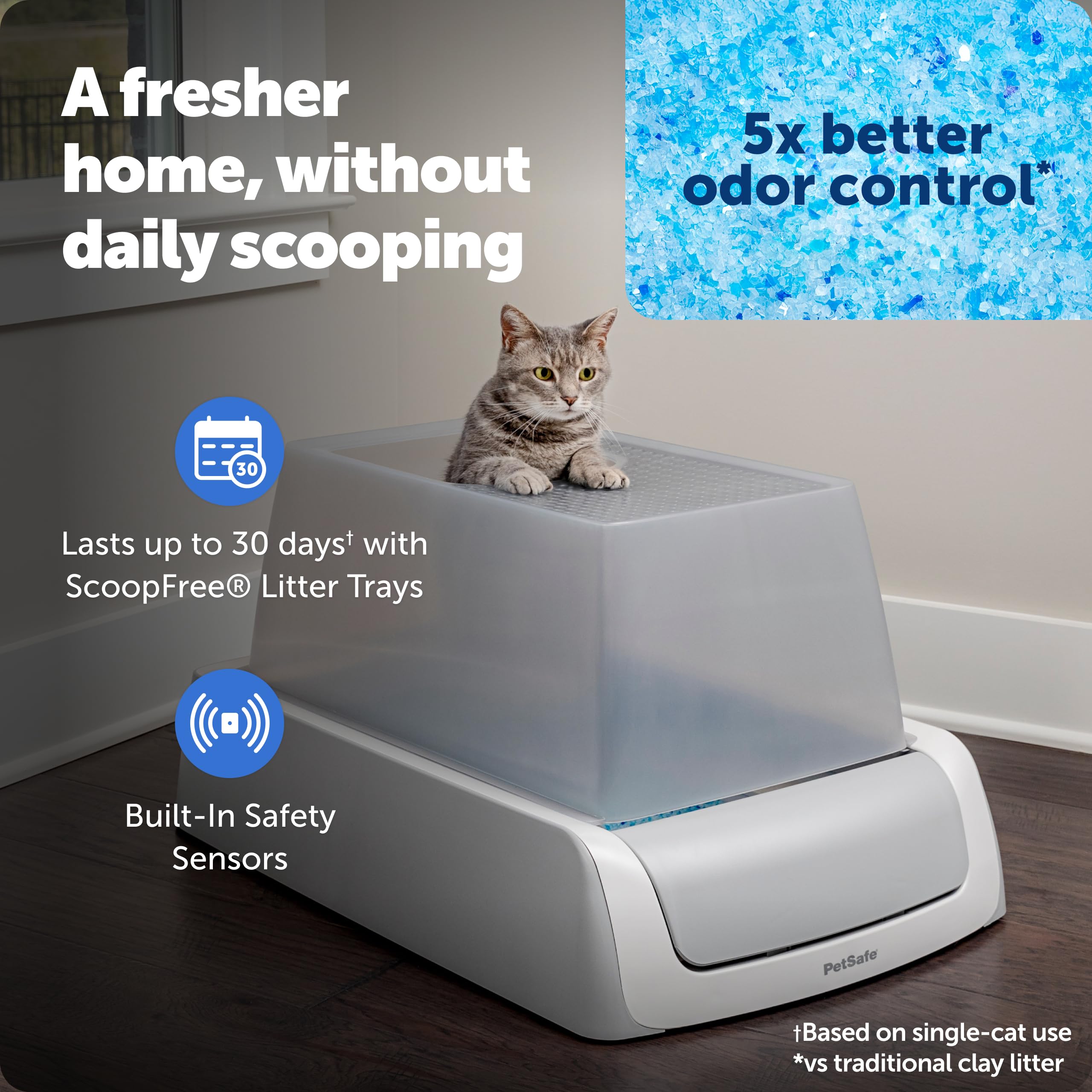 PetSafe ScoopFree Crystal Pro Legacy: sensores de movimiento activan la limpieza con precisión