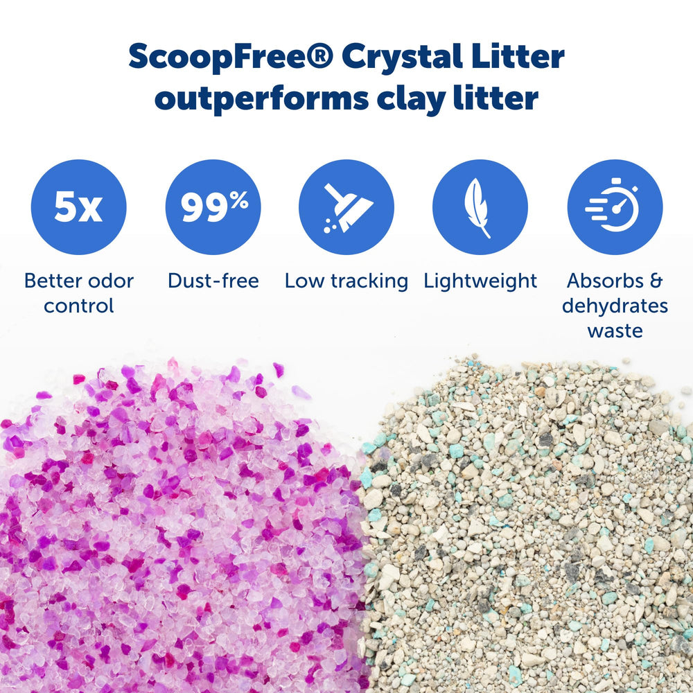 PetSafe ScoopFree: limpieza fácil sin raspar gracias a los cristales de sílice.