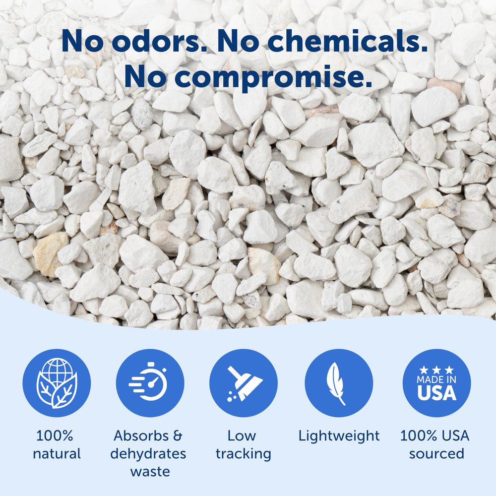PetSafe ScoopFree Premium diseño de piedras que minimiza el rastro fuera de la caja
