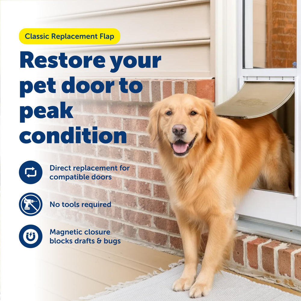 PetSafe tapa clásica para panel de patio garantiza cierre magnético seguro.