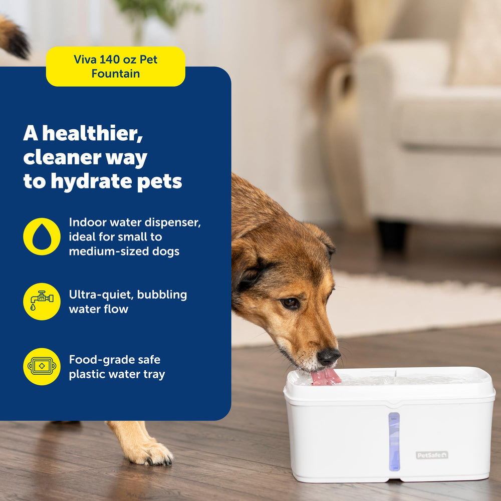 PetSafe Viva: cuerpo de acero inoxidable para agua limpia y segura.
