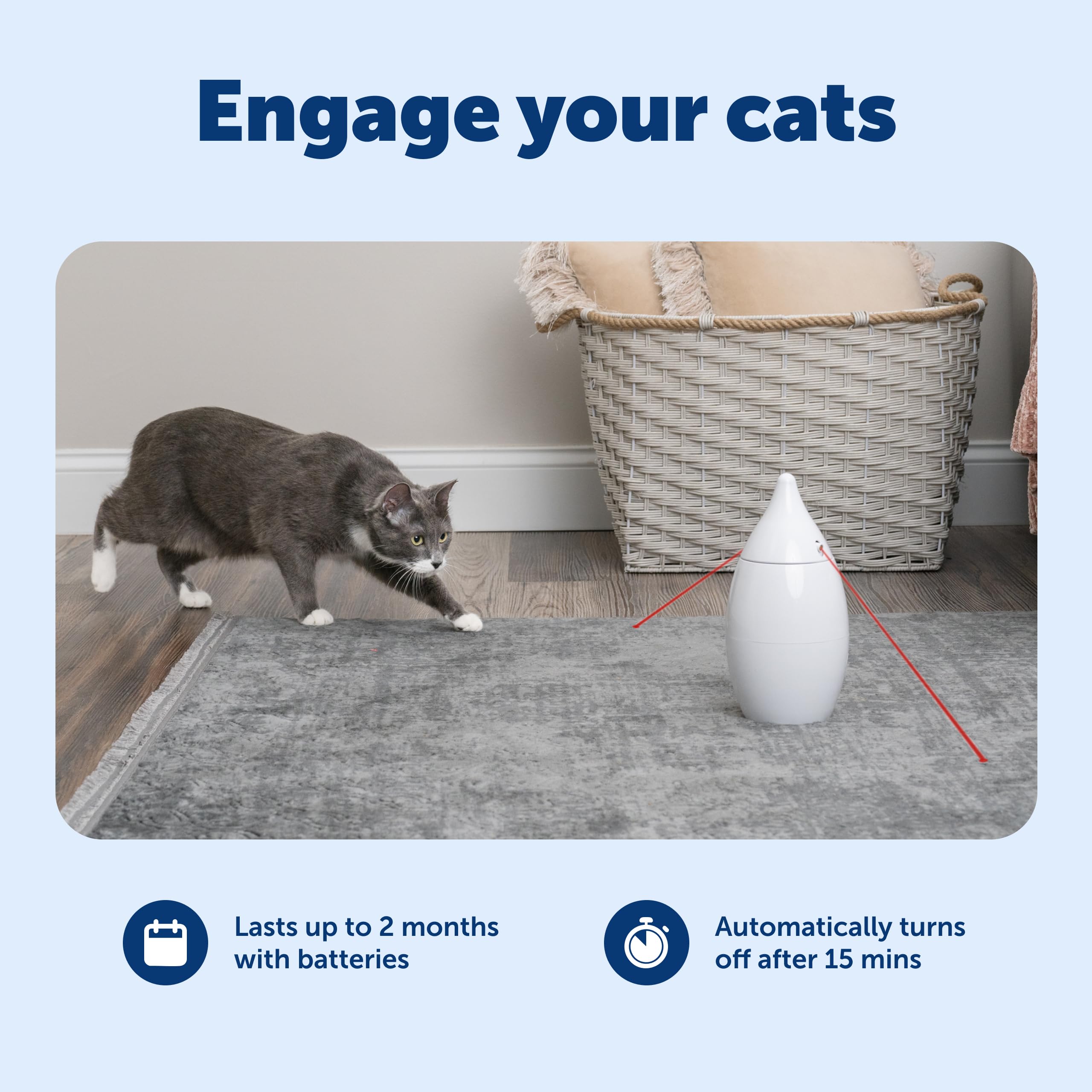 Funcionamiento silencioso del PetSafe Zoom para gatos tímidos.