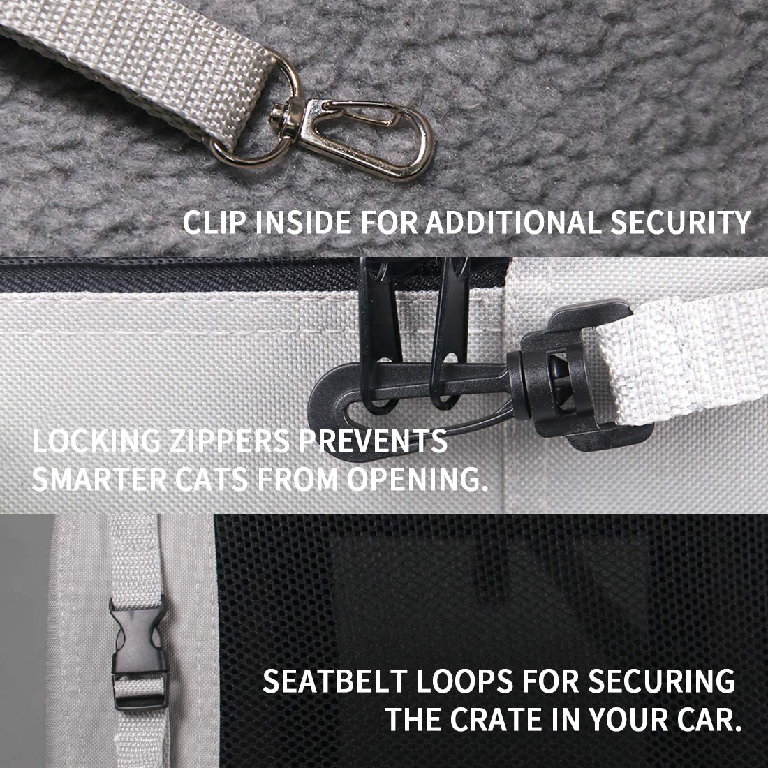 Petseek transportín con accesos superior y frontal para fácil entrada