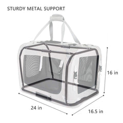 Petseek transportín en tela oxford resistente y fácil de limpiar, ventilado