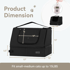 Petsfit caja de arena con forro impermeable de dos capas para viaje sin derrames.