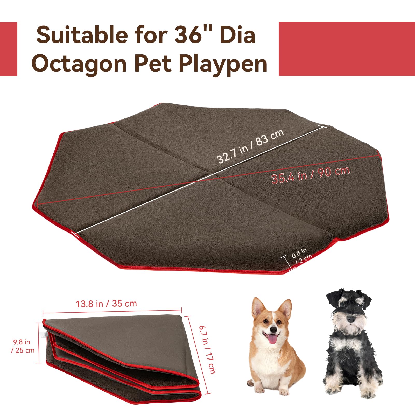 PETSFIT estera para jaula octagonal, lateral, protege el suelo y evita deslizamientos.