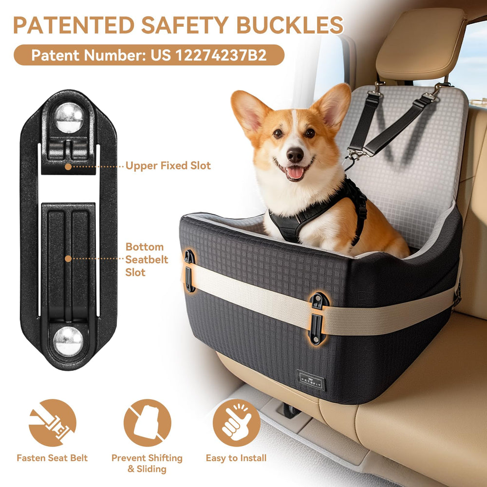 PETSFIT sistema de seguridad patentado mantiene al perro seguro durante el viaje