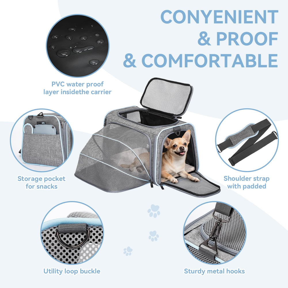 Petsfit transportín bolsillo lateral para accesorios y documentos