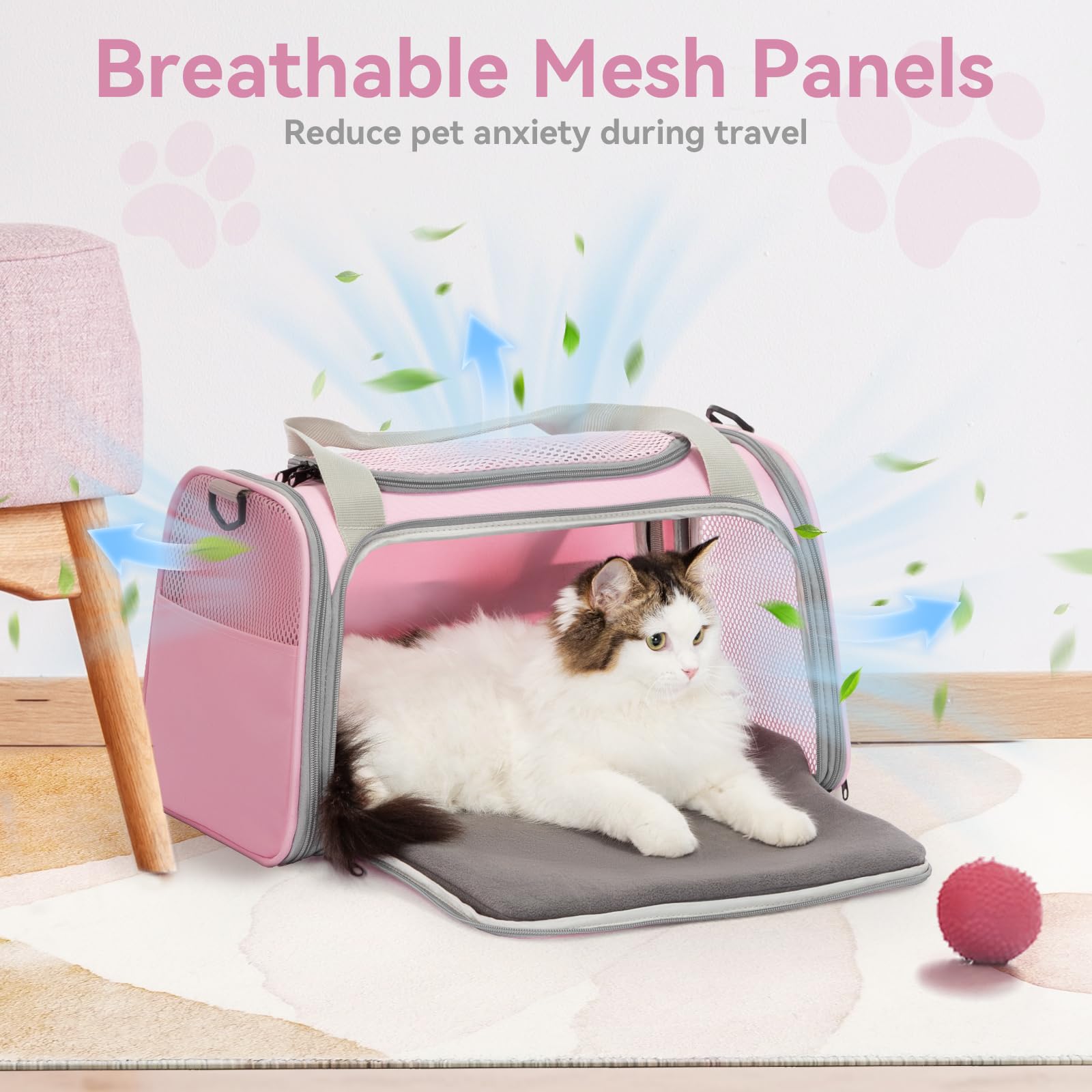Petsfit transportín con correa de seguridad interna para control durante el viaje