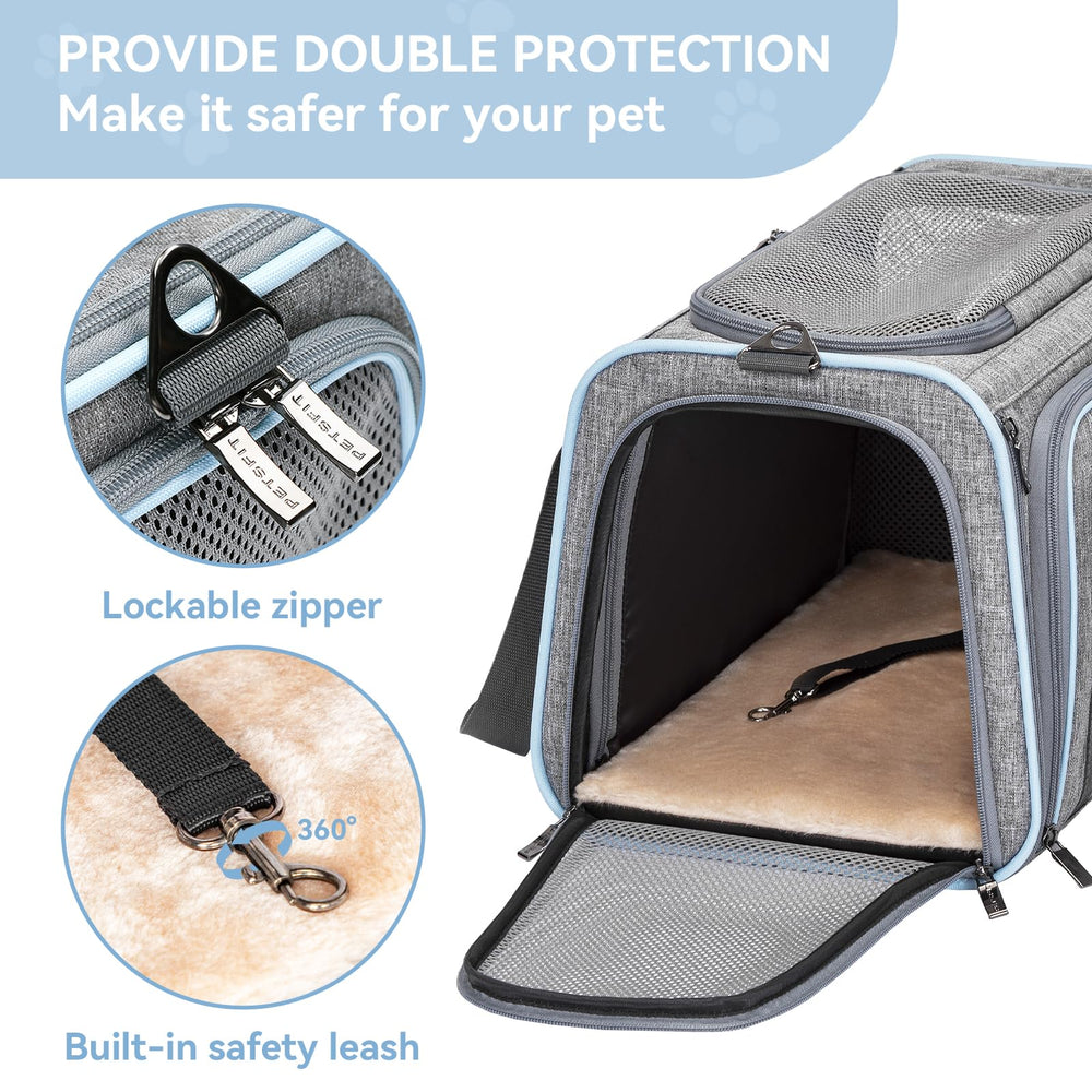 Ventanas de malla anti-rayaduras de Petsfit para buena ventilación.