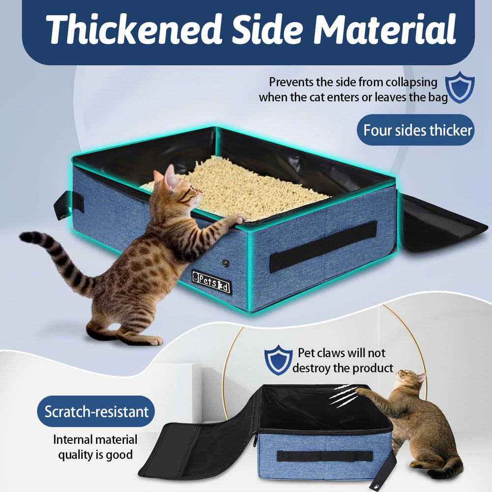 Petskd caja de arena para gato plegable, fácil de guardar y transportar.