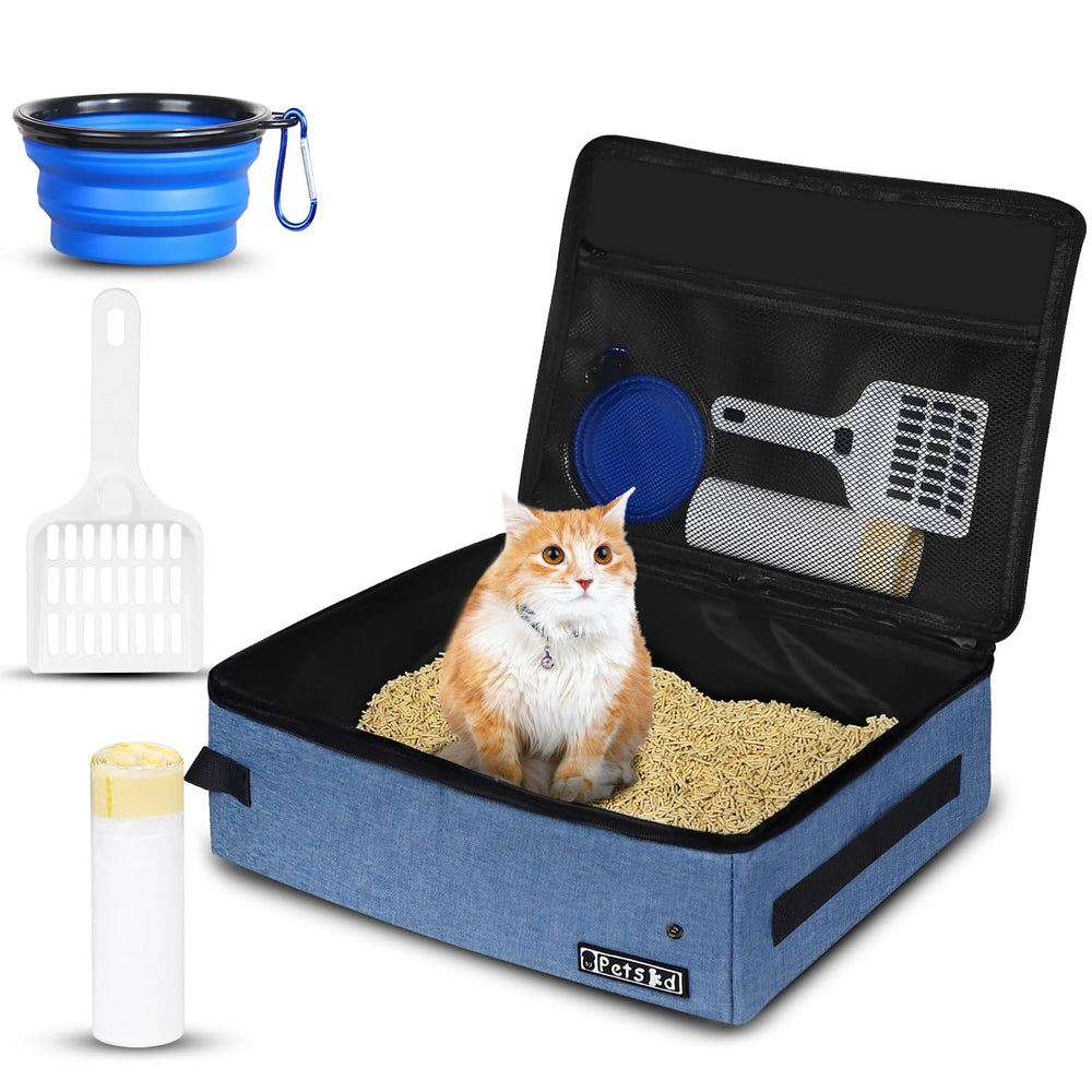 Petskd caja de arena para gato portátil con tapa, ideal para viajes limpios.