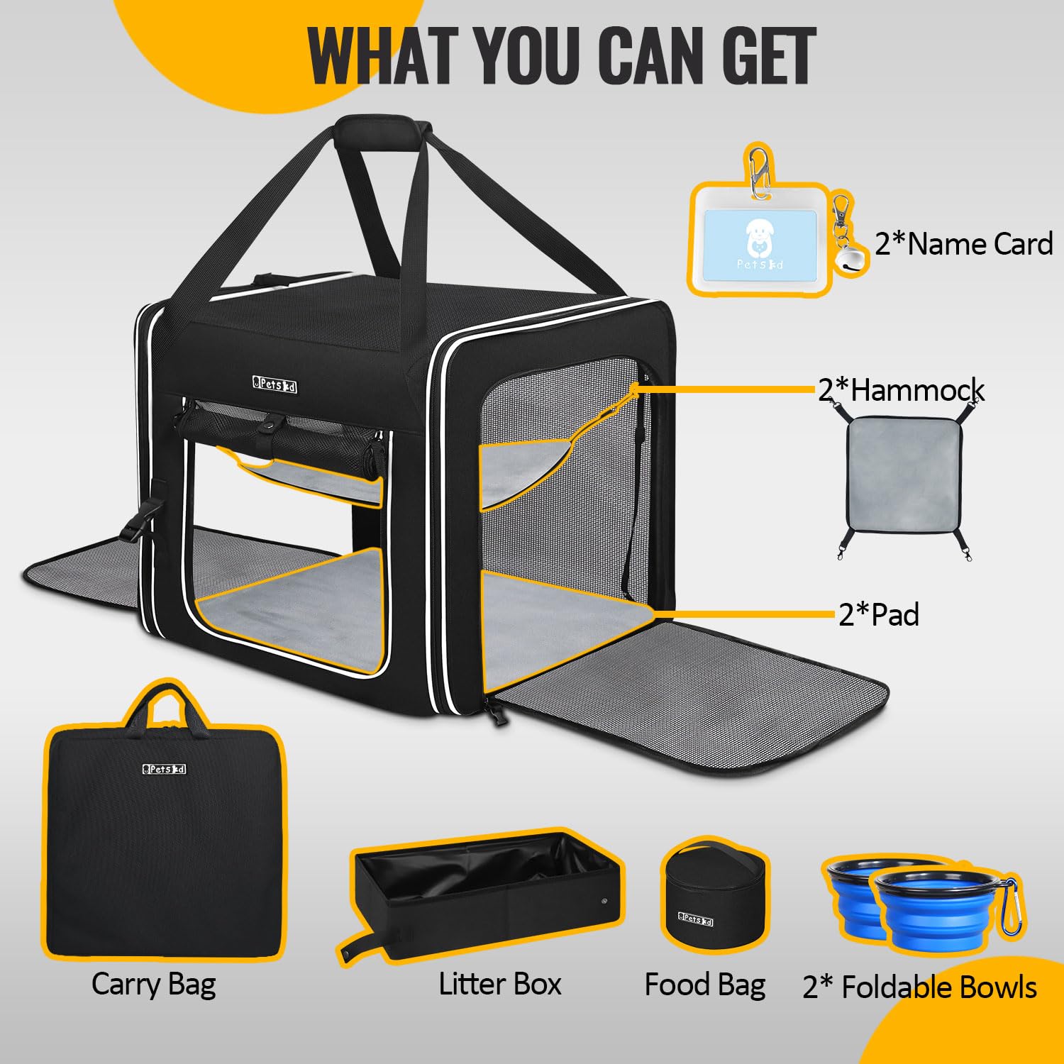 Caja de arena plegable integrada en el transportín Petskd