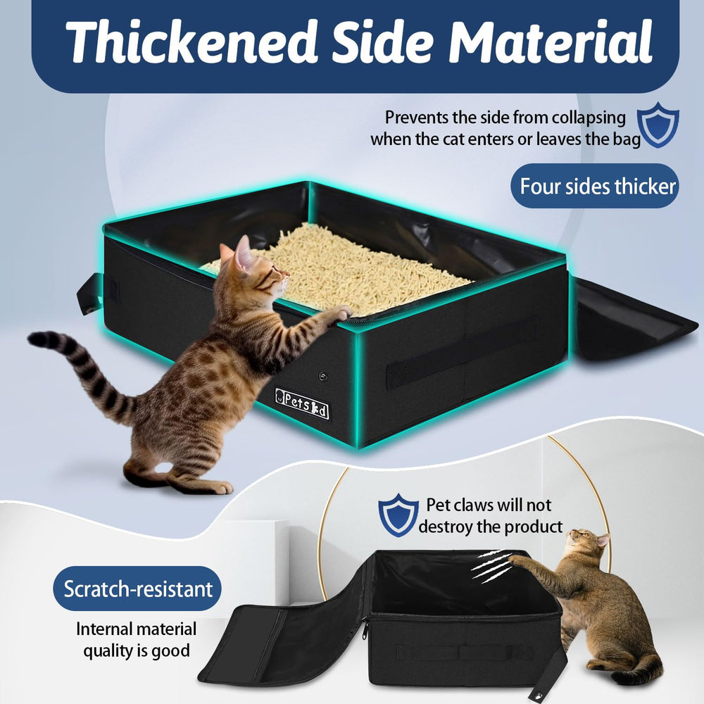 Petskd caja portatil para gatos con tapa previene desbordes de arena.