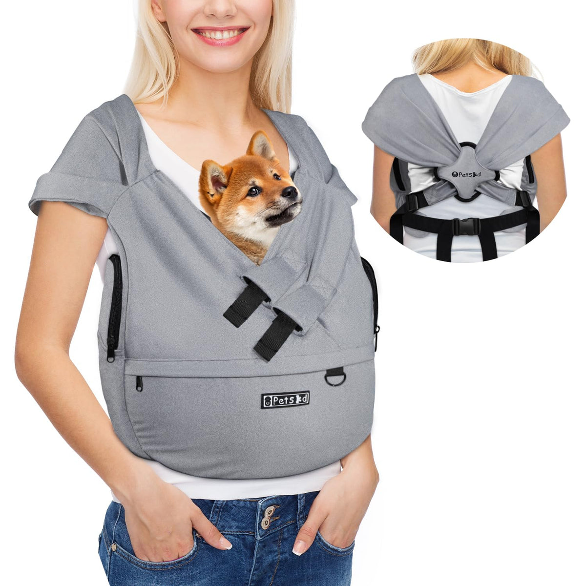 Petskd Sling frontal para perro pequeño, paseo cómodo y manos libres.