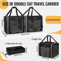 Petskd transportín doble, interior con malla para buena ventilación