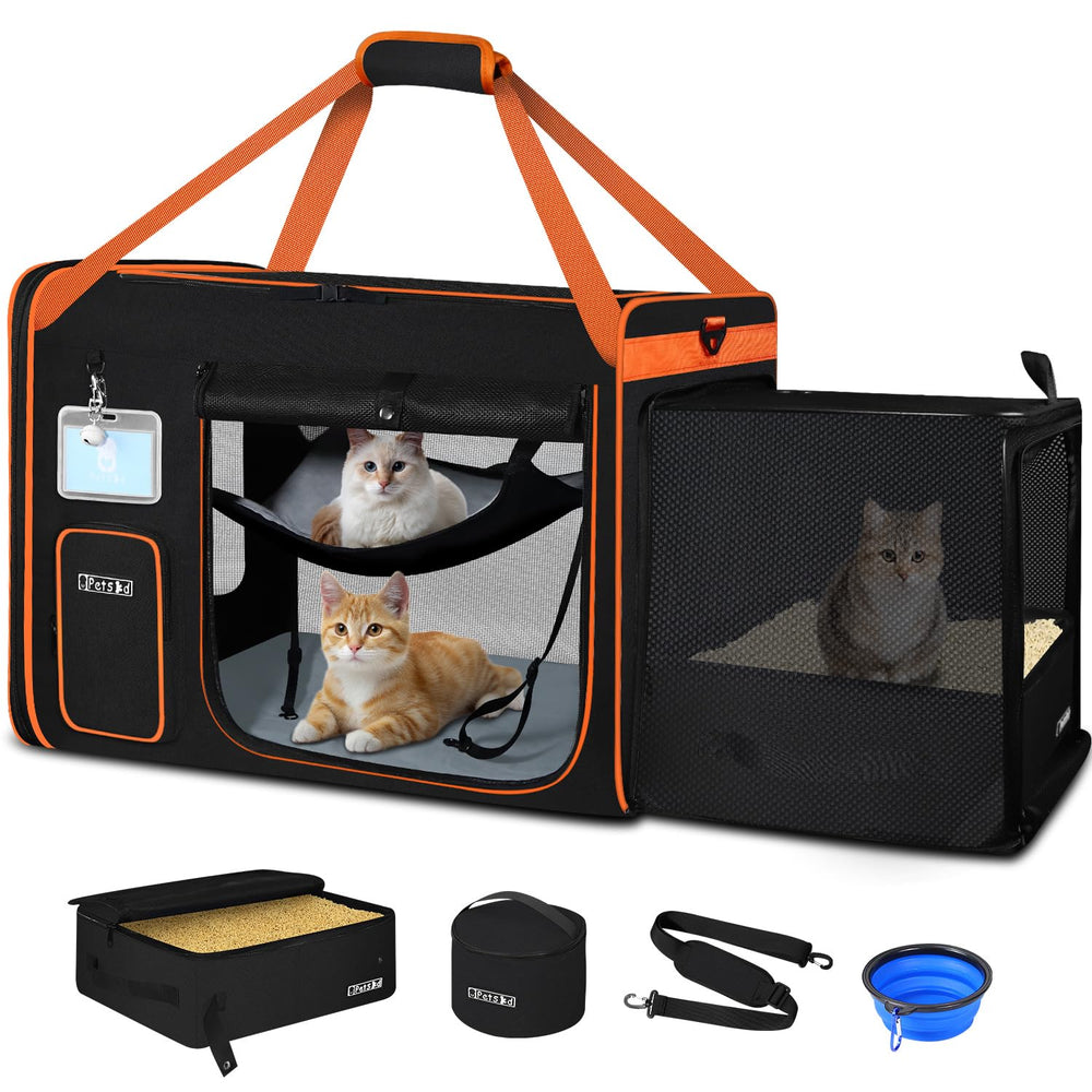 Petskd transportin gato extensible grande: espacio extra para estirarse durante el viaje.