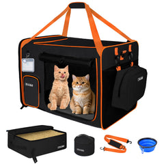 Petskd transportín extragrande para gato con arenero integrado, ideal para coche