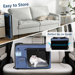 Petskd transportín XL plegable para gato, fácil de guardar después del viaje