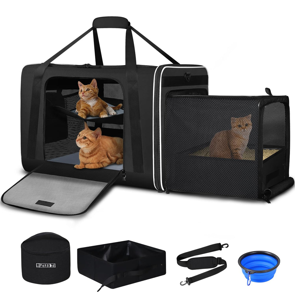 Transportín para gatos Petskd extra grande expandible para viajes cómodos