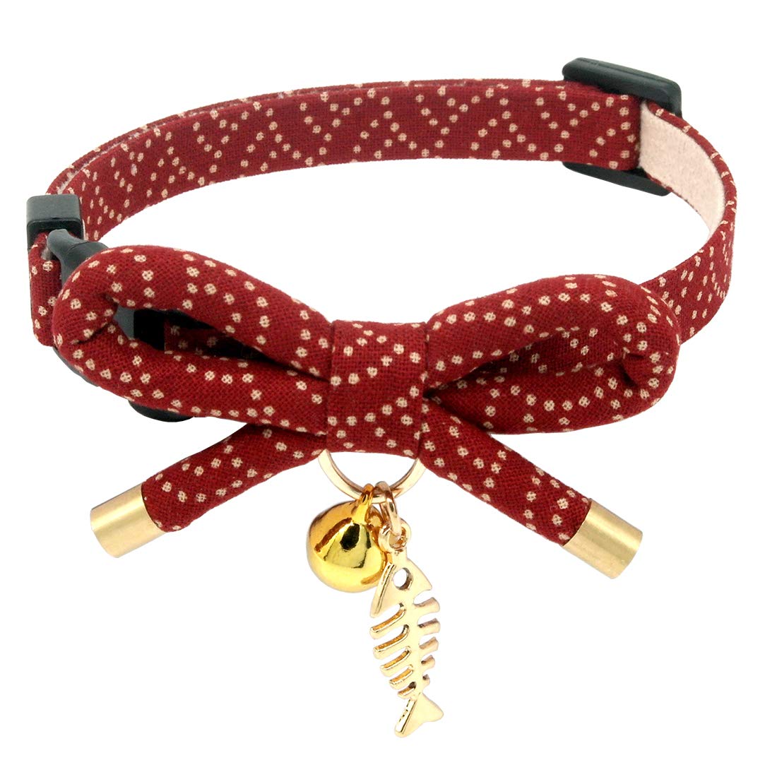 PetSoKoo collar de gato con lazo y campana rojo para mayor visibilidad.