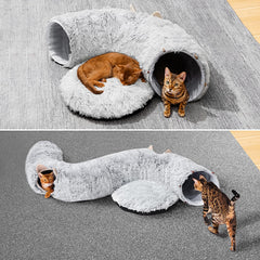 PETSTA túnel-gato-material-peluche-duradero: tela suave y resistente para uso diario.