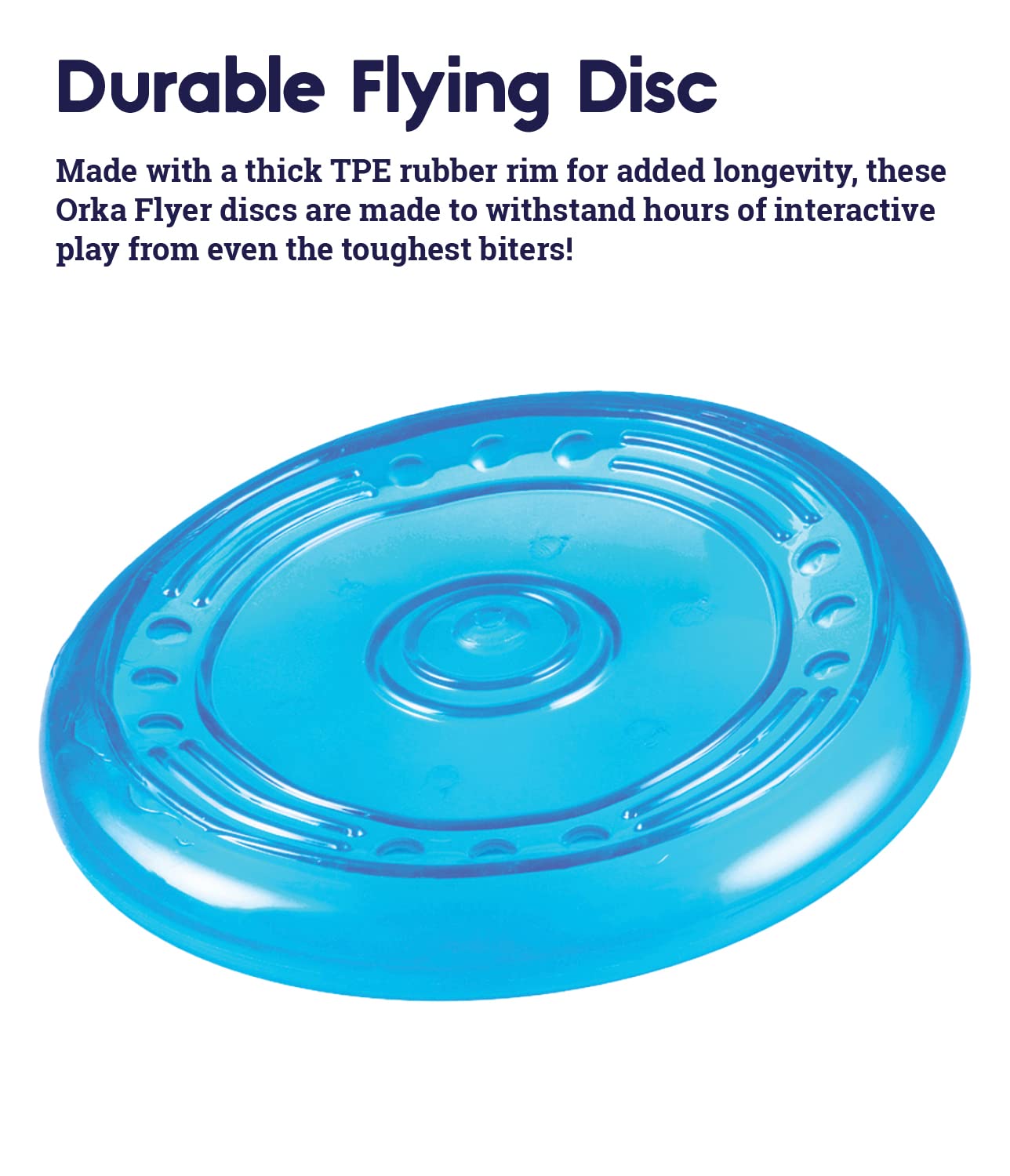 Petstages Orka Flyer, vista lateral, ideal para lanzar y perseguir en parques.