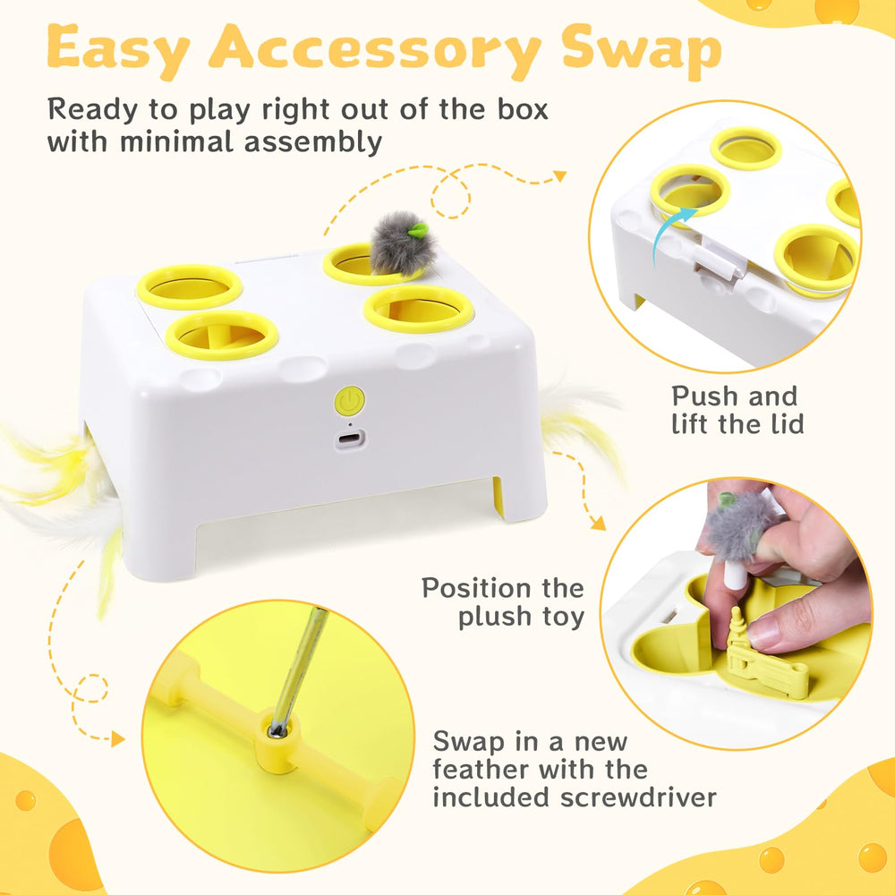 PETSWEET Accesorios de plumas intercambiables para variedad de juego.