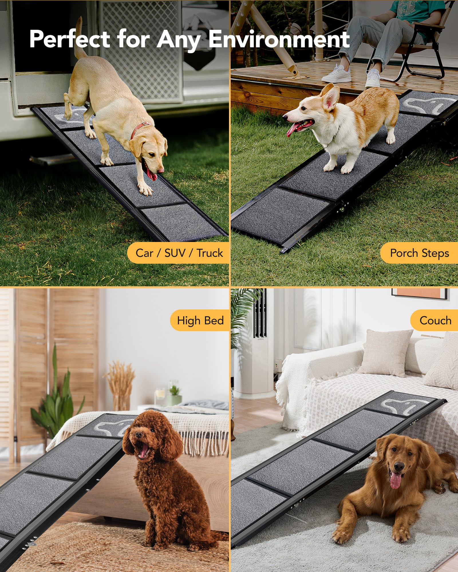 PetThem rampa con capacidad de 250 lb para perros robustos.