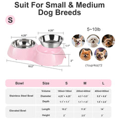 Petvillage cuencos de acero inoxidable para comida y agua.