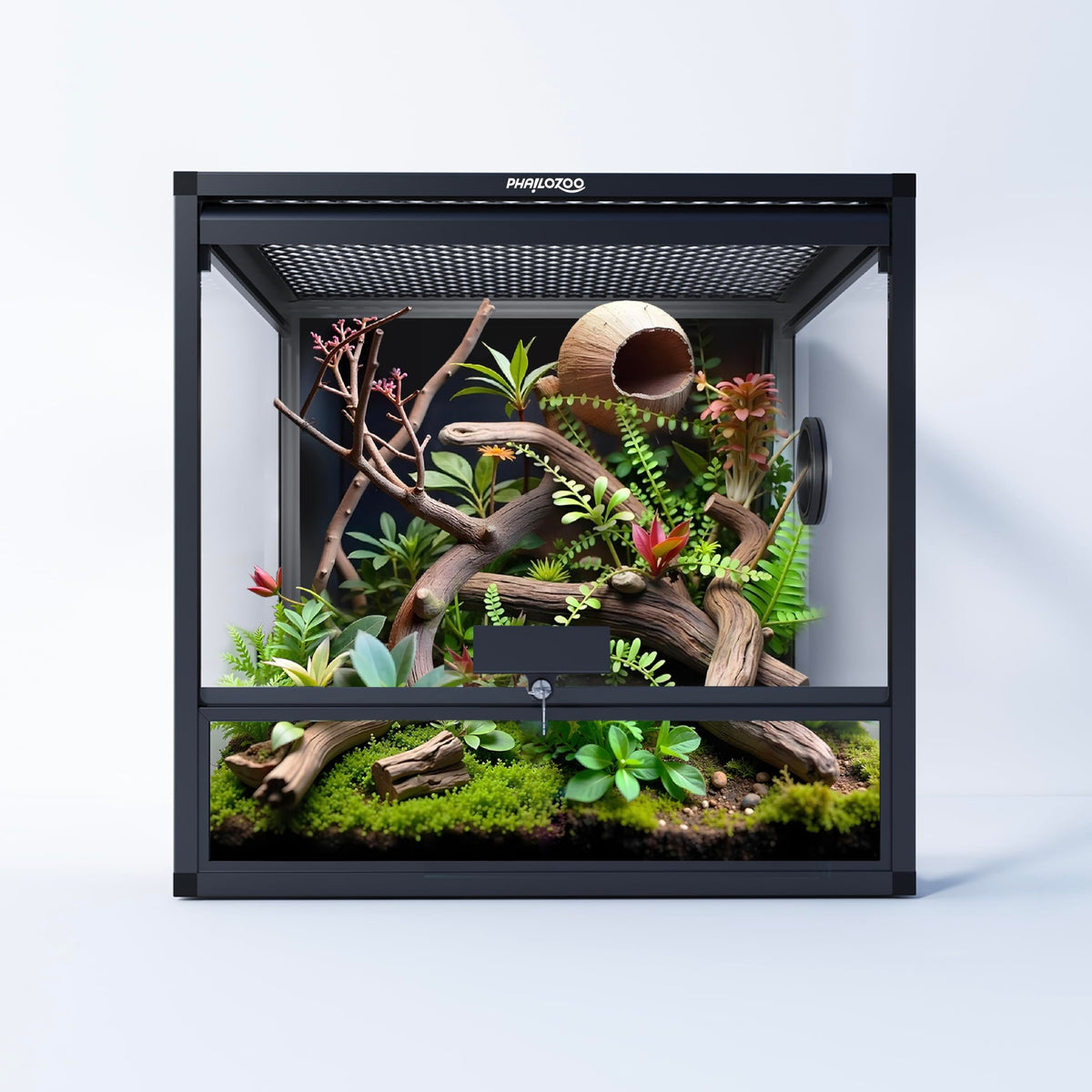 Phailozoo MagicCube, tanque reptil 18x18, visión espaciosa para explorar