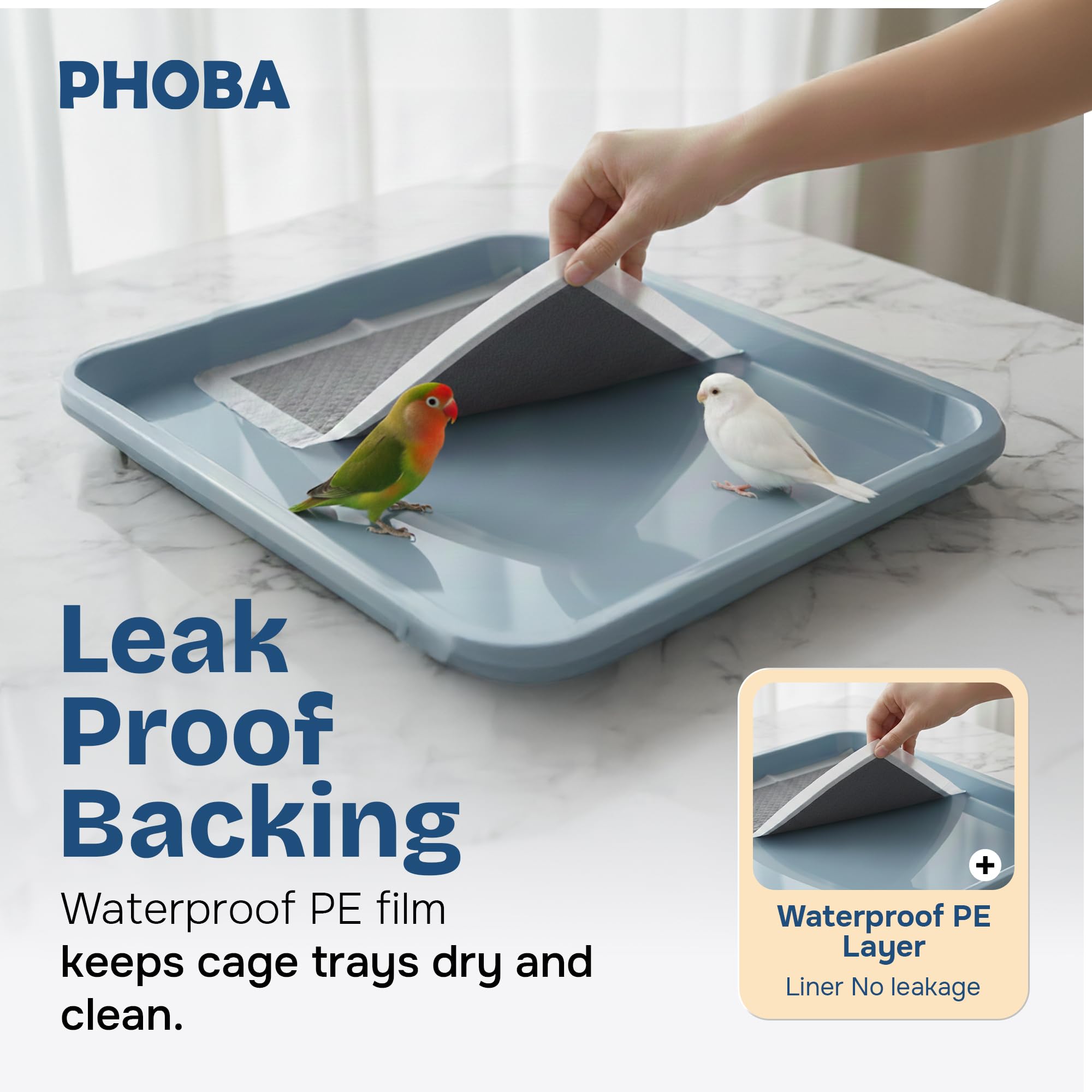 PHOBA base impermeable protege superficies de jaula.