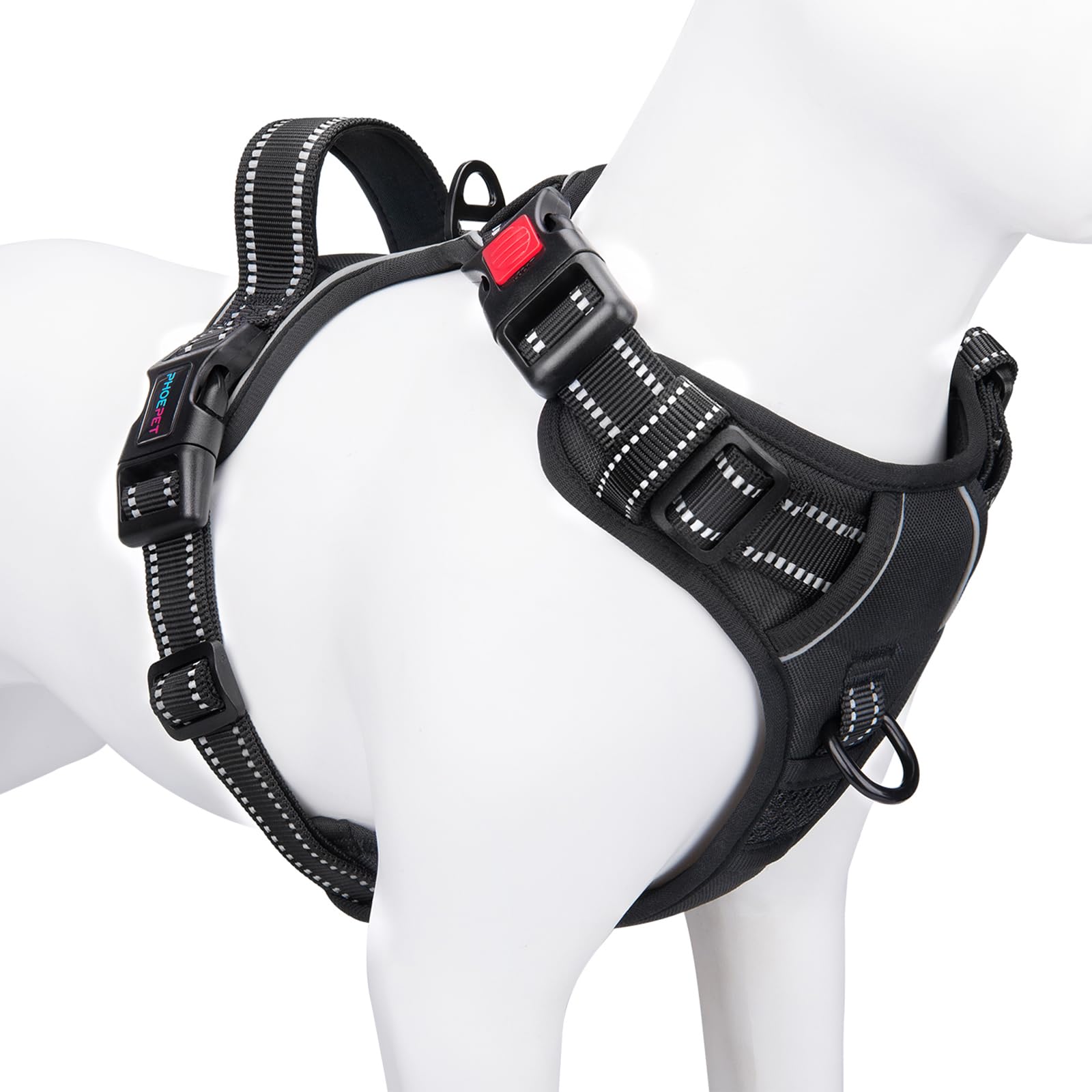 PHOEPET arnés sin tirón con clip frontal para paseos más suaves.