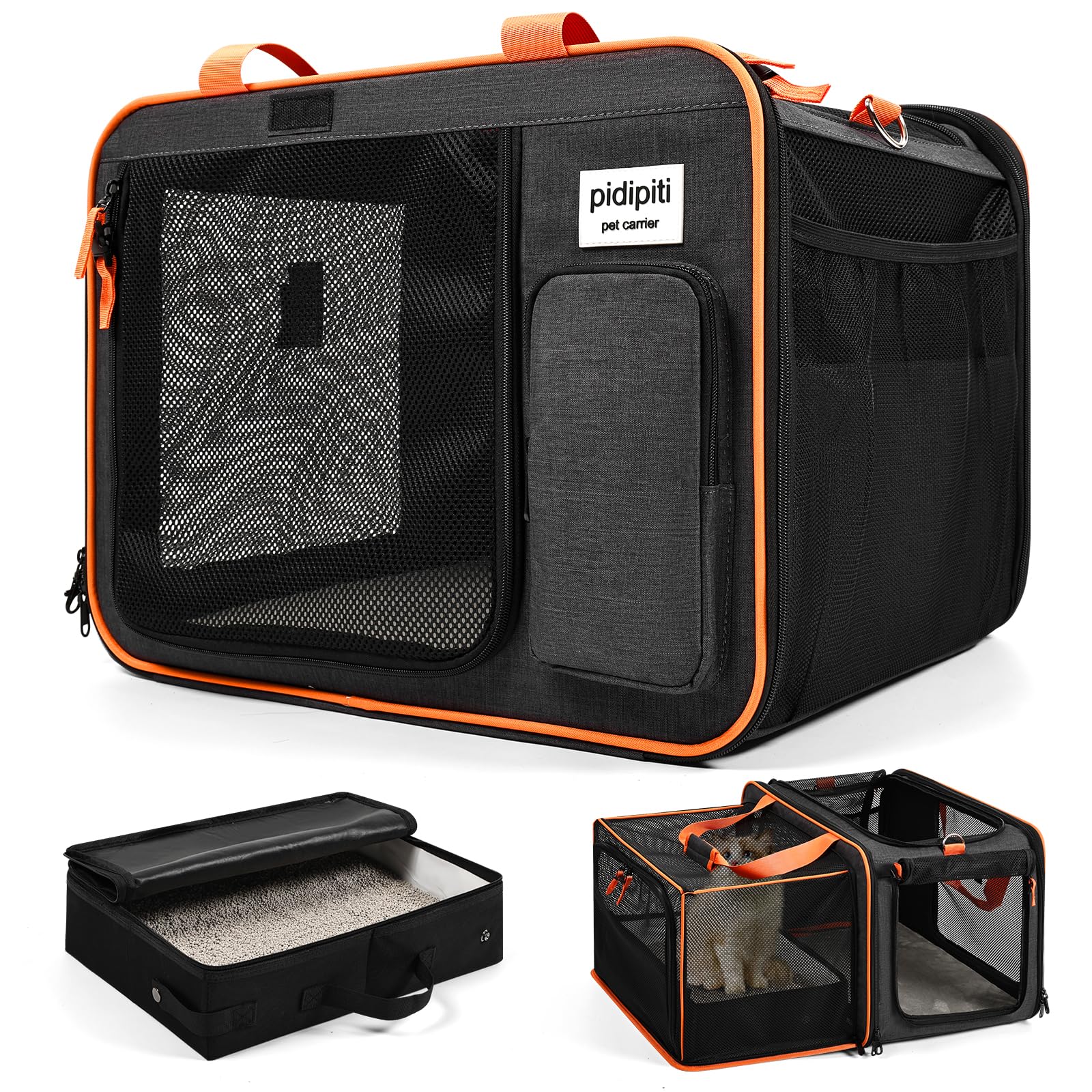 Pidipiti transportín gato expandible: espacio extra para viajar con comodidad.