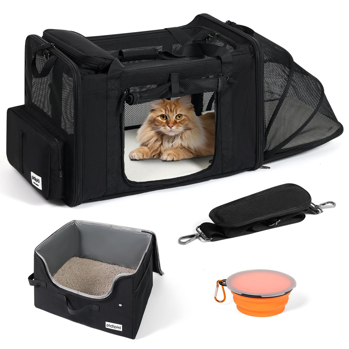 pidipiti transportín para gatos extra grande con amplio espacio para moverse