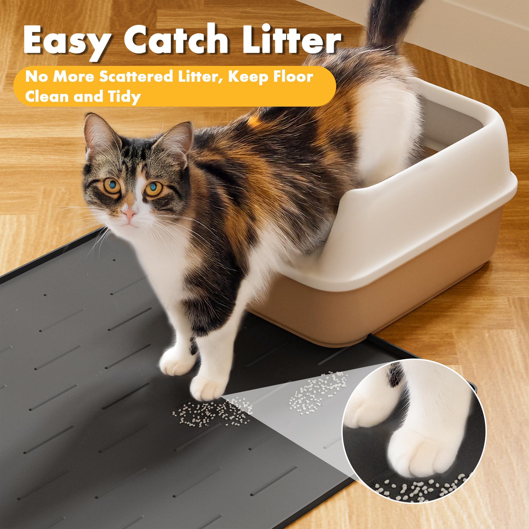 Alfombra de silicona suave Pieviev para gatos, cuida sus patas y facilita la limpieza.