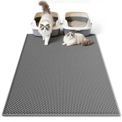 Pieviev alfombrilla para arena de gatos, doble capa, captura arena y protege el suelo.