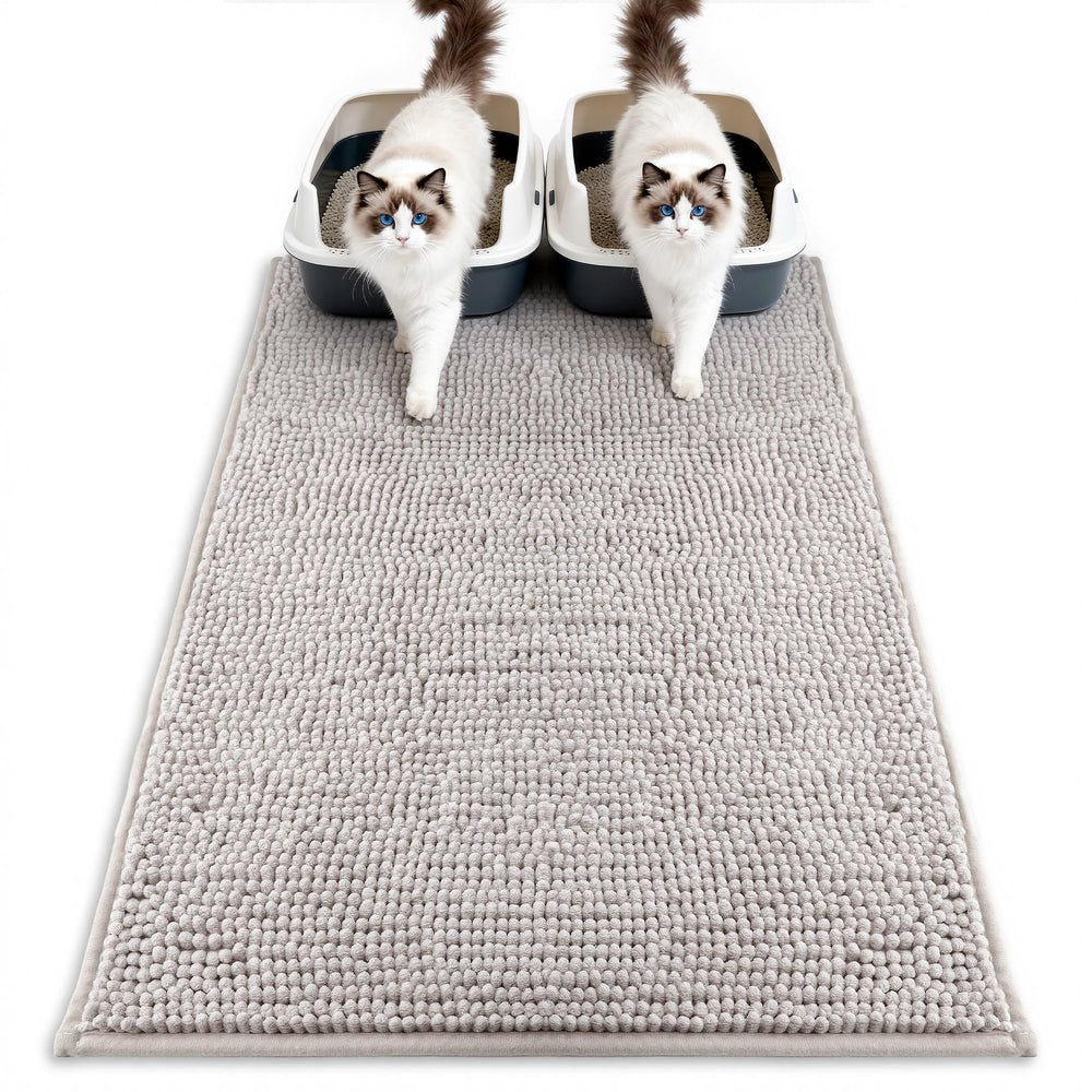 Pieviev alfombrilla chenille 12mm para caja de arena: captura migas y reduce desorden